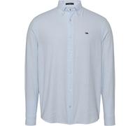 Tommy Jeans Men's Regular Linen Long-Sleeve Plain Shirt Bleu Doux M Male