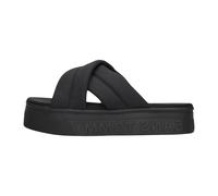 Tommy Jeans - Mules Flatform Lettering Noires - Femme - Chaussures - Noir - Taille: 39 EU