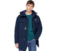 Tommy Jeans Parka Homme Tech Canvas avec Capuche, Bleu (Dark Night Navy), S