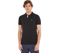 Tommy Jeans Slim Placket Short Sleeve Polo Noir XL Homme