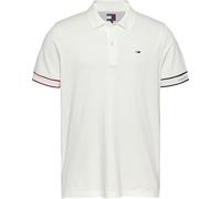Polo Tommy Jeans Slim Flag Cuff manches courtes blanc pur - XL