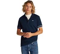 Tommy Jeans Flag Cuff Slim Fit Short Sleeve Polo Bleu L Homme