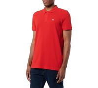 Tommy Jeans Polo Manches Courtes Homme Placket Slim Fit, Rouge (Red Hot), XL