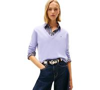 Tommy Jeans Pull à col en V TJW Essential EXT DW0DW19888 pour Femme, Bleu (crépuscule pervenche), Taille L, Bleu (Periwinkle Dusk), L