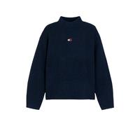 Tommy Jeans - Pull col montant Badge avec alpaga - Femme - Pulls - Bleu - Taille: 38 FR