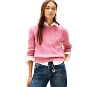 Tommy Jeans Pull Femme Cable Essential Maille Torsadée, Rose (Mystic Pink), XS