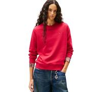 Tommy Jeans Pull Femme Crew Neck Col Ras-du-Cou, Rouge (Ruby Rhubarb), XXS