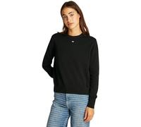 Tommy Jeans Pull Femme Essential Crew en Coton, Noir (Black), L