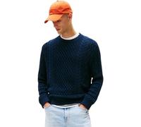 Tommy Jeans Pull Homme Cable Knit Sweater avec Maille Torsadée, Bleu (Dark Night Navy Tonal), M