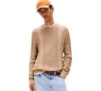 Tommy Jeans Pull Homme Cable Knit Sweater avec Maille Torsadée, Marron (Coastal Taupe Tonal), XL