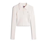 Tommy Jeans Pull Femme Essential Polo Cropped, Ivoire (Ancient White), L