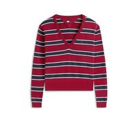 Tommy Jeans Pull-over 'Essential' bleu marine / rouge foncé / blanc naturel, Taille M