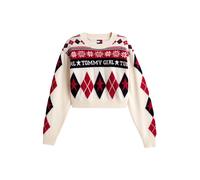 Tommy Jeans Pull-over 'FAIR ISLE' écru / rouge sang / noir, Taille M