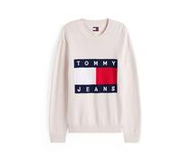Tommy Hilfiger TJM REG Melange Flag Sweat-shirt pour homme, Blanc antique, M