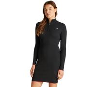 Tommy Jeans Robe Pull Femme 1/4 Zip Moulante, Noir (Black), S