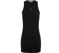 Tommy Jeans robe t shirt cotes noir femme essential rib dress DW17406 black