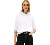 Tommy Jeans Sweat à Capuche Femme Flag Regular Fit, Blanc (White), M
