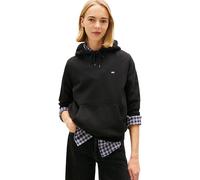 Tommy Jeans Sweat à Capuche Femme Flag Regular Fit, Noir (Black), XS