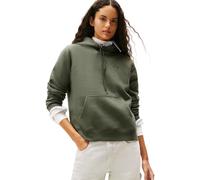 Tommy Jeans Sweat à Capuche Femme Flag Regular Fit, Vert (Pewter Green), XS