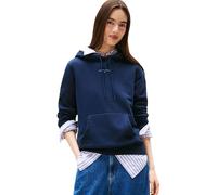 Tommy Jeans Sweat à Capuche Femme Linear avec Capuche, Bleu (Dark Night Navy), XXL