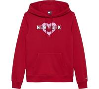 Tommy Jeans Sweat à Capuche Femme TJ X NYC avec Capuche, Rouge (Red Hot), S