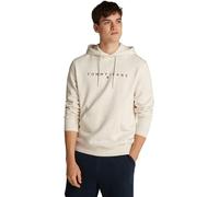 Tommy Jeans Sweat à Capuche Homme Linear Logo avec Capuche, Gris (Oat Marl HTR), XL