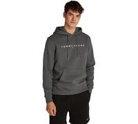 Tommy Jeans Sweat à Capuche Homme Linear Logo avec Capuche, Gris (Washed Black), XS