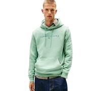 Tommy Jeans Sweat à Capuche Homme Linear Logo avec Capuche, Vert (Cloudy Jade Multi), XS