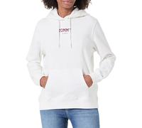 Tommy Jeans Sweat à Capuche TJW REG ESS Logo 2 EXT DW0DW21921 pour Femme, Blanc, S, Blanc (écru), S