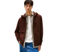 Tommy Jeans Sweat à Capuche Zippé Homme Flag Zip Thru avec Capuche, Marron (Rich Brown), XL