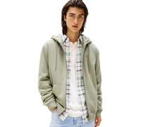Tommy Jeans Sweat à Capuche Zippé Homme Flag Zip Thru avec Capuche, Vert (Utility Sage), XS