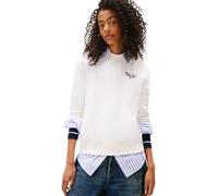 Tommy Jeans Sweat Femme Logo en Coton, Blanc (Ecru), S