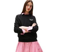 Tommy Jeans Sweat Femme Logo en Coton, Noir (Black), XS