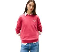Tommy Jeans Sweat Femme Logo en Coton, Rouge (Vintage Cerise), XS