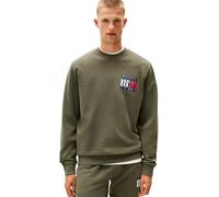 Tommy Jeans Sweat Homme Flag Crew avec Col Ras-du-Cou, Vert (Pewter Green), S