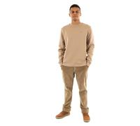 Tommy Jeans Sweat Homme Regular Fit Flag Fleece Col Ras-du-Cou, Beige (Coastal Taupe), S