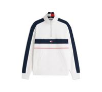 Tommy Jeans - SweaT-shirt Color Block Zippé au 1/4 - Homme - Sweatshirts et sweats à capuche - Blanc - Taille: L