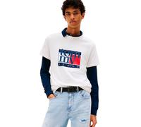Tommy Jeans T-shirt RWB Flag Slim Fit manches courtes Blanc Taille S Homme