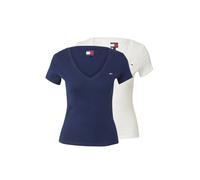 Tommy Jeans Dw0dw21367 Short Sleeve V Neck T-shirt 2 Units Blanc,Bleu 2XS Femme