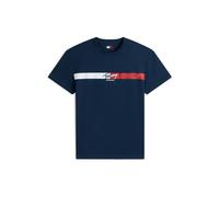 Tommy Jeans T-Shirt bleu marine / rouge / blanc, Taille M