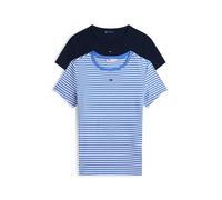 Tommy Jeans T-shirt 'ESSENTIAL' bleu marine / bleu roi / blanc, Taille S