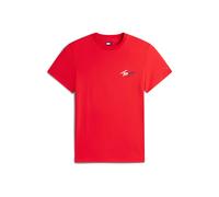 Tommy Jeans T-Shirt gris foncé / rouge clair / blanc, Taille M