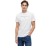 Tommy Jeans T-Shirt Homme Manches Courtes Linear Logo Coton, Blanc (White), L
