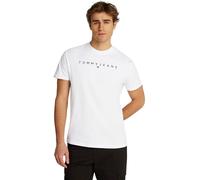 Tommy Jeans T-Shirt Homme Manches Courtes Linear Logo Coton, Blanc (White), L