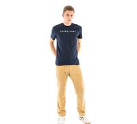 Tommy Jeans T-Shirt Homme Manches Courtes Linear Logo Coton, Bleu (Dark Night Navy), L