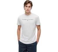 Tommy Jeans T-Shirt Homme Manches Courtes Linear Logo Coton, Gris (Silver Grey), XL