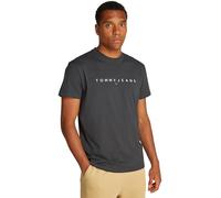 Tommy Jeans T-Shirt Homme Manches Courtes Linear Logo Coton, Gris (Washed Black), XL
