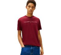 Tommy Jeans T-Shirt Homme Manches Courtes Linear Logo Coton, Rouge (Red Wine Multi), 4XL