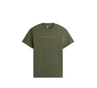 Tommy Jeans T-Shirt Homme Manches Courtes Linear Logo Coton, Vert (Pewter Green Multi), XS