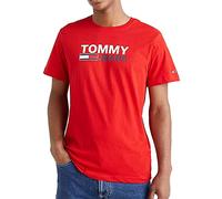Tommy Jeans T-Shirt Homme Manches Courtes TJM Regular Encolure Ronde, Rouge (Deep Crimson), XS